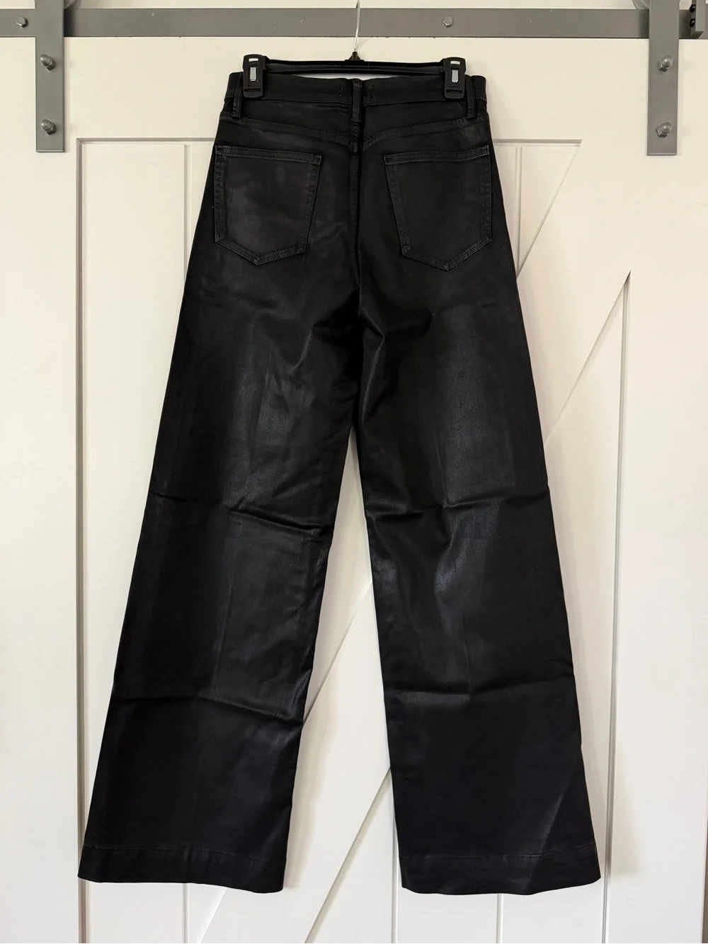 Joes Jeans The MIA High Rise Wide Leg Black Coated Denim